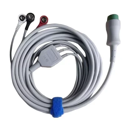 Mindray EA6231B — 12-Pin 3-отведение Integrated Отведенный провод ЭКГ с защелкой AHA