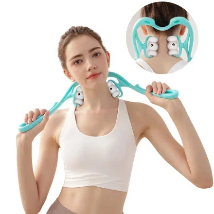 Multi-function Ролик для шеи PP TPR Подставка для терапии с шестью шариками Ручной neck massager