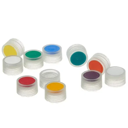 Thermo Fisher Scientific 342820-0117 — Упаковка из 1000 микроупаковочных флаконов Nalgene PPCO Крышки с приподнятой цветовой маркировкой: стерильные, Bulk, Gold