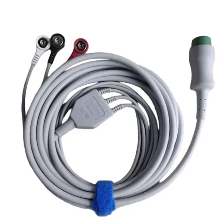 Mindray EA6231B — Кабель ЭКГ 12-Pin Цельный 3-проводной кабель AHA Snap-типа для монитора пациента Магистральный кабель