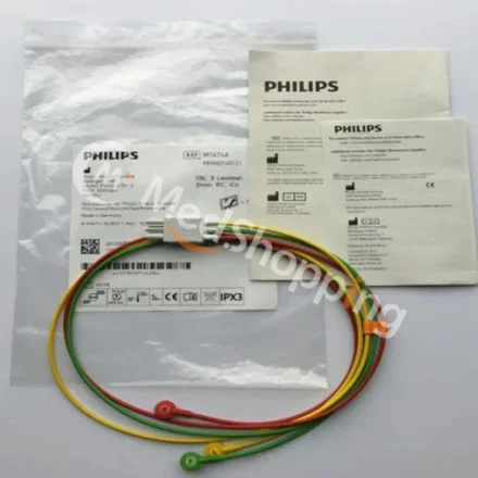 Philips ICU M1674A — Комплект CBL с 3 проводами, Snap, IEC, 989803145121 Комплект с 3 проводами Cbl Snap IEC, , экранированный M1615A M3000A, M3001A, M3002A, M8102A, M8105A, M1001B, M1002B, 863063, 863064,…