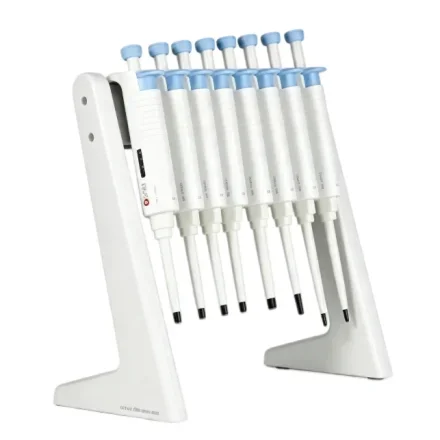 DLAB 8-position pipette rack — Линейная подставка для пипеток Лабораторная пластиковая стойка вмещает до 8 одноканальных ручных пипеток для органайзера для хранения на лабораторном столе