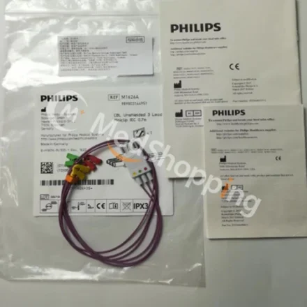 Philips M1626A — CBL, неэкранированный, 3-выводной мини-зажим IEC 0. 7M 989803144951 M1001A, M1001B, M1002B, M3000A, M3001A, M3002A, M8105A, M8102A, M4735A, M3535A, M3536A, M3536M, 863063, 863064,…