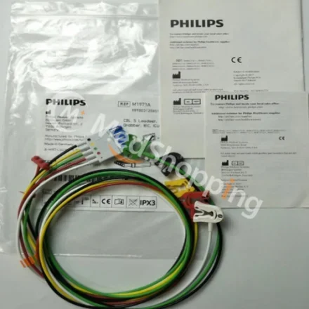 Philips M1971A — Комплект проводов CBL 5, Grabber, IEC, ICU. 989803125851 Кабель 5-жильный Grabber IEC, ICU 1648A/989803145021 M1001A, M1001B, M1002B, M3000A, M3001A, M3002A, M8105A, M8102A, 863064,…