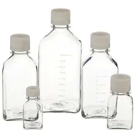 Thermo Fisher Scientific 342023-0060 — Упаковка из 200 квадратных бутылок Nalgene PETG с перегородками: стерильный лоток из термопластика, 60 мл