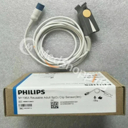 Philips M1196A — Многоразовый датчик SpO2 для взрослых с зажимом (3m) 989803128631 Датчик SpO2 на палец для взрослых