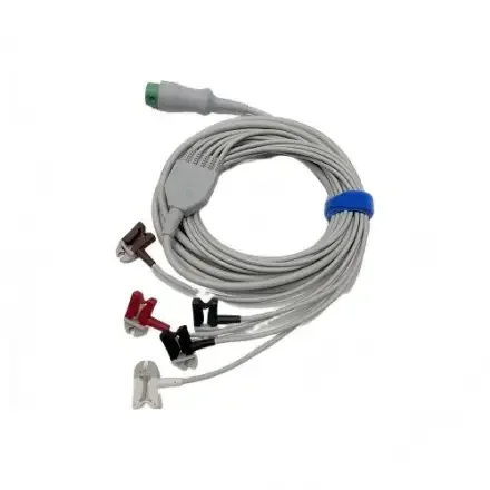 Mindray Pin 5-Lead — 12-контактный встроенный кабель ЭКГ с 5 отведениями, зажим AHA 040-000960-00