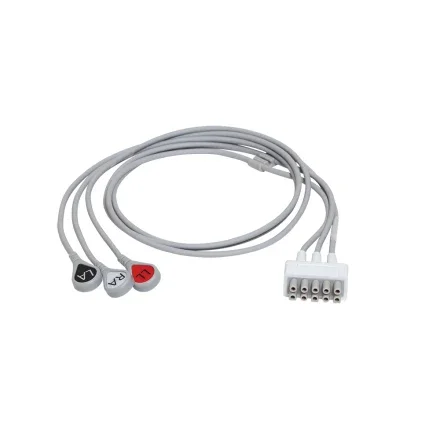 GE Healthcare E8904TB — ECGLeadwireset, 3-проводной, защелкивающийся, AHA, 74cm/29in, 1/упаковка