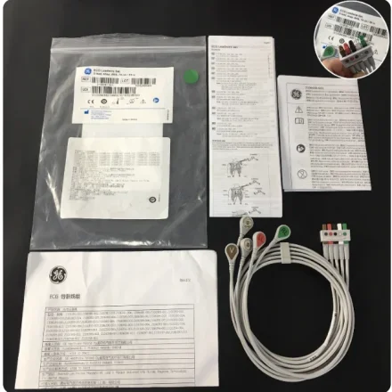GE Healthcare Adult 5-Lead — ЭКГ-монитор, стандарт США AM/CAM, 5-канальный кабель для взрослых с защелкивающимся ЭКГ-кабелем для взрослых