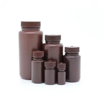 Лабораторный Янтарный полиэтилен HDPE с широким горлышком Plastic Биологический Бутылка Стерильный фармацевтический контейнер Химический