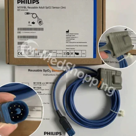 Philips M1191B — Многоразовый датчик SpO2 для взрослых (2m) 989803144371 Многоразовый перчаточный датчик SpO2 для взрослых 863276, 863278, M1020A, M1020B, M1350B, M1350C, M2600A, M2703A, M2705A, M3000A,…