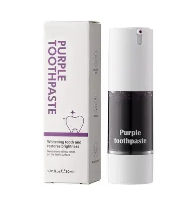 Зубная паста Purple Whitening Зубная паста 30 мл насос Зубная паста Портативная зубная паста