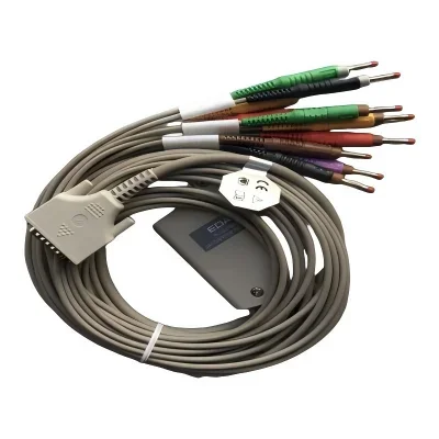 Edan SE-1200 — SE-1201 12-отведение Кабель ЭКГ 15Pin Разъем типа «банан»