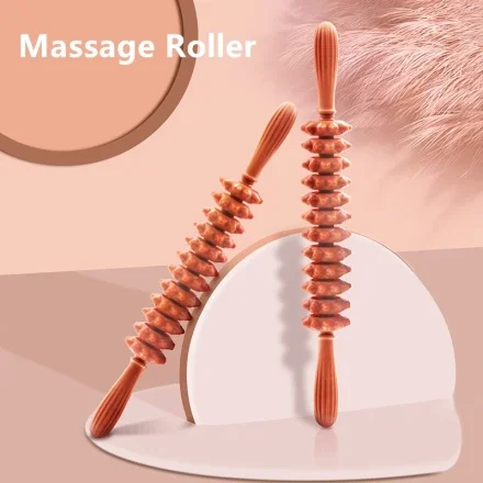 12-колесный кофейный антицеллюлитный роликовый массажер Massage Muscle для физиотерапии и восстановления