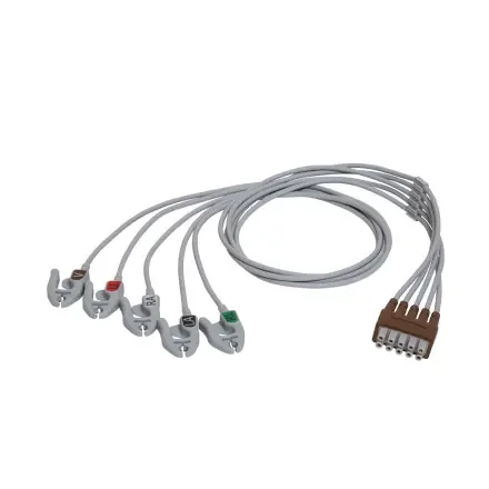GE Healthcare E8903TB — Совершенно провод ЭКГ ECGCablesandLeadwires-ECGLeadwireSet, 5-отведение, Grouped, Grabber, AHA, 74cm/29in (Номер свидетельства о регистрации продукта/номер свидетельства о регистрации:…