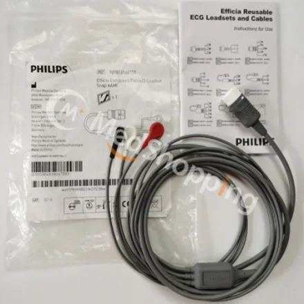 Philips Combined Cable/3-Leadset — Efficia Комбинированный кабель/3-Leadset Snap AAMI 989803160751 3-проводной Snap 989803160761 Efficia CM10 (863301), CM12 (863303), CM100 (863300), CM120 (863302), CM150 (863304)