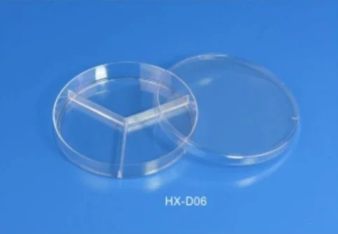 HX-D06 — 90x15mm чашка Петри (трехкомнатная)