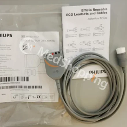 Philips Efficia 3-Lead — Магистральный кабель 3/5 ЭКГ, AAMI/IEC 989803160641 Магистральный кабель с 3 отведениями AAMI CM10 863301 CM12: 863303CM100 863300, 863320 CM120 863302, 863321 CM150 863304, 863322