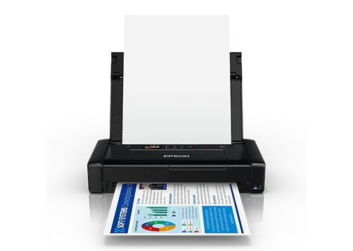 Epson WF-110 — A4 Цветной струйный принтер Беспроводной офисный встроенный аккумулятор USB/автомобильный источник питания (обновление WF-100)