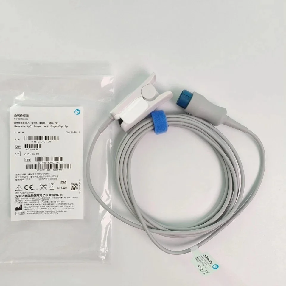 Mindray 512FLH — Многоразовый SpO2 сенсорный зажим для пальца 7pin 115-012807-00