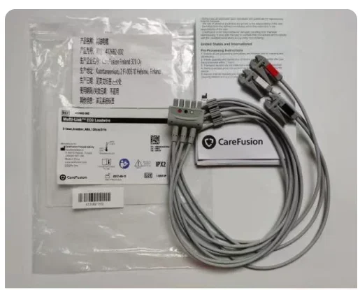 GE Healthcare 412682-001 — Универсальный кабель отведений ЭКГ с зажимом, номера деталей и 412682-002