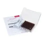 Thermo Fisher Scientific — Упаковка из 100 SureSTARTthrough ВЭЖХ и GC, сертифицированных 2mLShort флаконов из янтарного стекла с завинчивающейся крышкой и предварительно открытых белых силиконовых флаконов/красных…