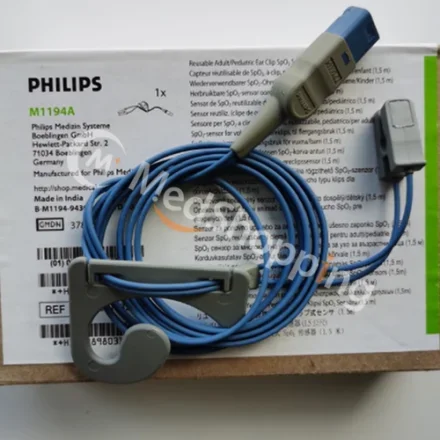 Philips M1194A — Многоразовый ушной зажим для кислорода в крови Датчик SpO2 989803103251 Многоразовый ушной зажим SpO2 для взрослых и детей
