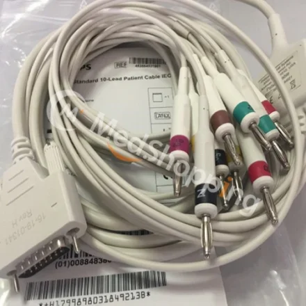 Philips Long 10-Lead — Длинный кабель ЭКГ пациента в 10 отведениях IEC. 989803184941 Pagewriter TC10 длинный кабель ЭКГ пациента на 10 отведений IEC. 3, 8 м