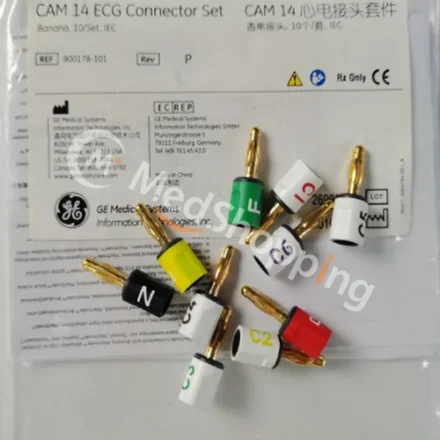 GE Healthcare Banana 10/Set — Комплект разъемов ЭКГ CAM 14. Банан 10/комплект, IEC 900178-10 Комплект отведений для ЭКГ, основание 10 Захват IEC 420101-002 2104748-001