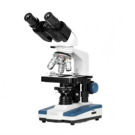 AmScope B120C — E5 Student светодиодный бинокулярный составной микроскоп 40X-2500X Увеличение с головкой Siedentopf 3D Механическая сценическая камера 5 Мп