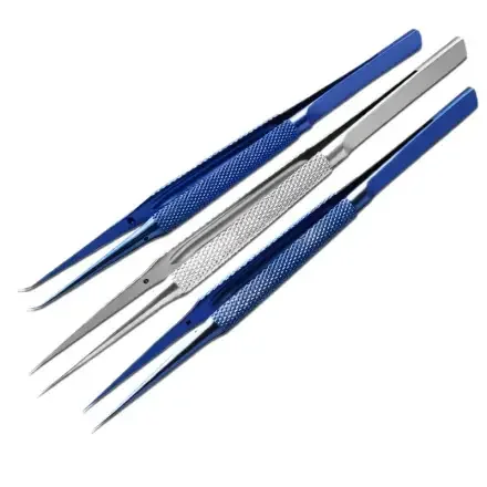 steel YJM83107 — Офтальмологический Щипцы для завязывания глаз Инструменты для микрохирургии высокой офтальмологии Титановая сталь Угловая платформа 6 мм Ручка с 3 отверстиями и крестообразным пазом/L106 мм