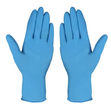 Dust без класса 1000 Ding Qing Blue Gloves 9-дюймовая толстая противоскользящая кислота и щелочь, устойчивая одноразовый Нитрил Gloves
