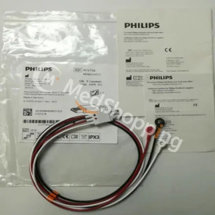 Philips ICU M1673A — Комплект проводов CBL 3, Snap, AAMI, 989803145111 Shielded-отведение-комплект-Snap-AAMI Комплект проводов группы вариаций, экранированный M3000A, M3001A, M3002A, M8102A, M8105A, M1001B,…