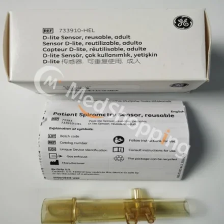 GE Healthcare adult 733910-HEL — Датчик Ohmeda D-lite, многоразовый, для взрослых Многоразовый спирометрический датчик D-Lite для взрослых 733950 CARESCAPE R860 CARESCAPE B450, B650, B850 Carestation 650c 620…