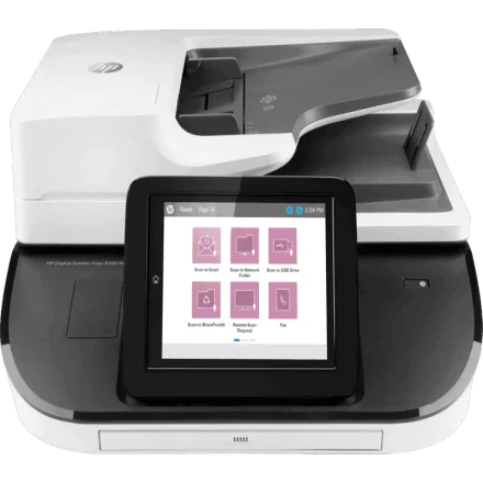 HP 8500fn2 — Цифровой Sender поток Рабочая станция сканирования документов Цветное автоматическое сканирование с помощью плоского устройства подачи