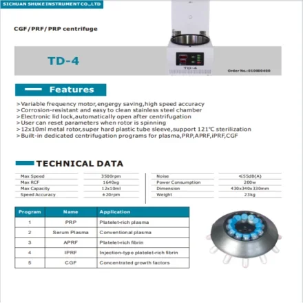 TD-4 — Центрифуга CGF/PRF/PRP