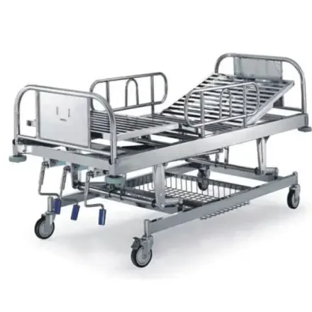 Нержавеющий стальная 3-кривошипная ручная больничная койка