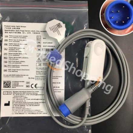 Edan im20 — Im50 im60 im70 im80 элитный v8 v10 v12 x8 x10 x12 Монитор пациента Датчик SpO2 на палец, для взрослых, 2, 5 м, многоразовый датчик SpO2 0. 257-225029 0. 257-225029016