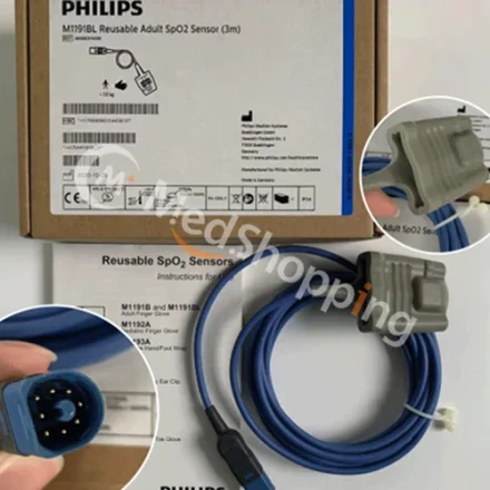Philips M1191BL — Многоразовый датчик SpO2 для взрослых с мягким чехлом (3m) 989803144381 Многоразовый перчаточный датчик SpO2 для взрослых 863276, 863278, M1020A, M1020B, M1350B, M1350C, M2600A, M2703A,…