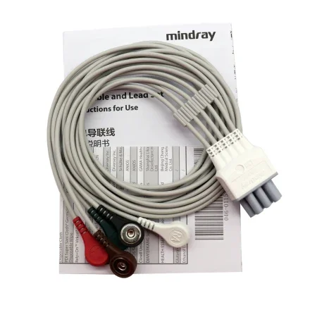 Mindray EY6502B — Кабель ЭКГ AHA Snap/телеметрия, пять отведений, провода, 5-проводной телеметрический кабель ЭКГ