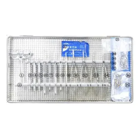 Jinzhong S0C030 — Shanghai Microsurgical Набор инструментов SSW-1 Комбинированный набор из 52 предметов Microsurgical Инструменты