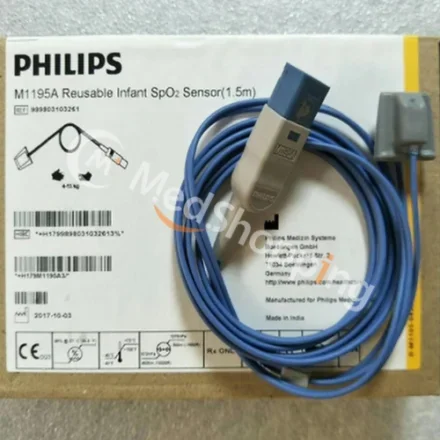 Philips M1195A — Многоразовый датчик SpO2 для младенцев (1. 5m) 989803103261 Многоразовый датчик SpO2 для младенцев в перчатках 863088, 863264, 863265, 863266, 863276, 863278, M1020A, M1020B, M1350B,…