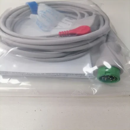 Mindray EA6231B — PN 040-000965-00 12Pin Кабель ЭКГ с 3 отведениями AHA Snap