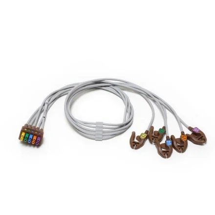 GE Healthcare E8902TB — Совершенно провод отведения ЭКГ ECGCablesandLeadwires-ECGLeadwireSet5-LeadV2-6GrabberAHA74 см (29 дюймов) (номер свидетельства о регистрации продукта/номер свидетельства о регистрации:…