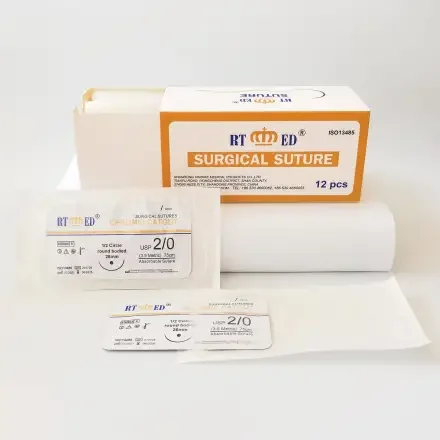 USP7/0-USP4 — RTMED Одноразовый рассасывающийся хирургический шовный материал с хромированной кетгутовой нитью с иглой